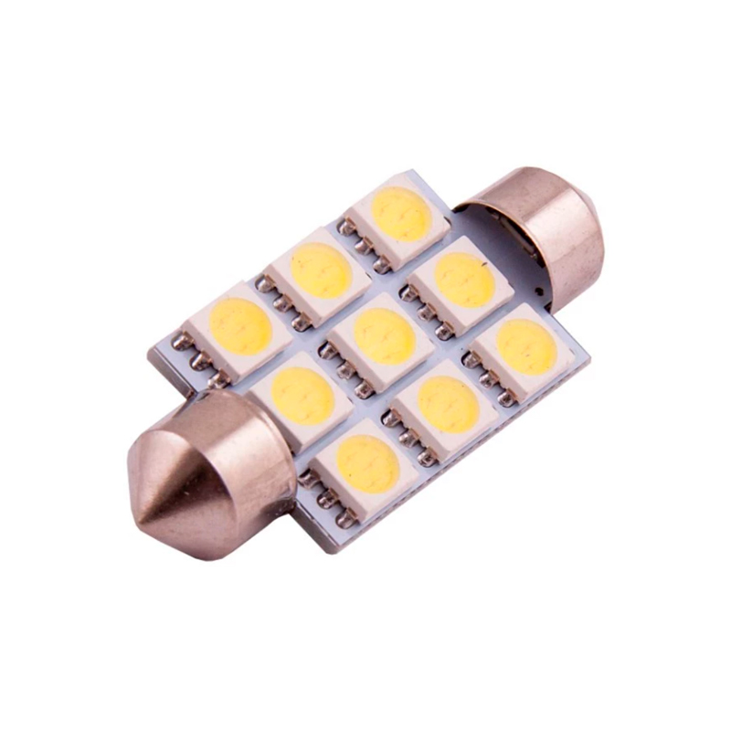 фото Лампа подсветки светодиодная c5w 12v "skyway" (t11, 9 smd, 1-конт, белая)