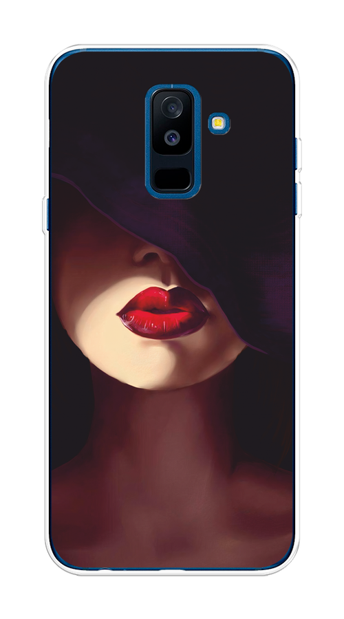 

Чехол Awog на Samsung Galaxy A6 + "Красные губы", Черный;бежевый;красный, 26050-7