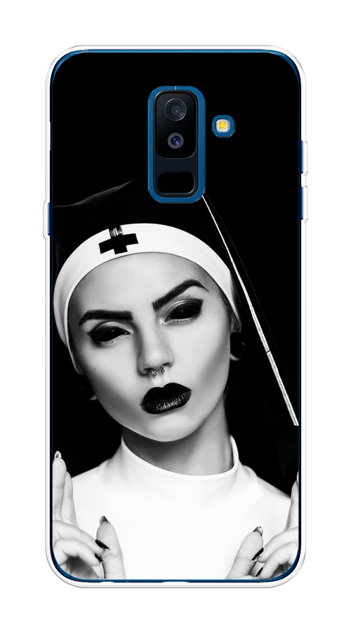 

Чехол Awog на Samsung Galaxy A6 + "Черная монашка", Серый;черный, 26050-9