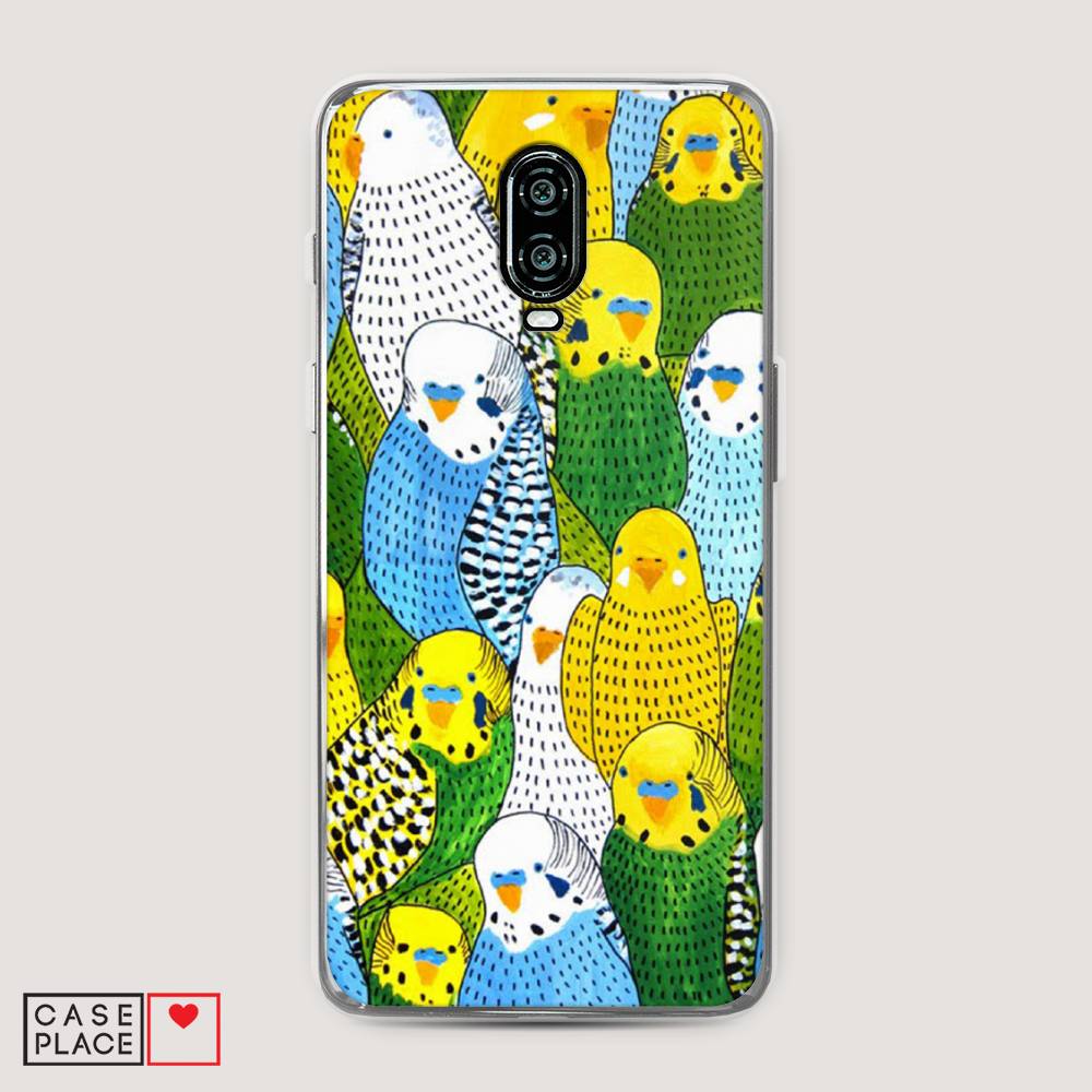 

Чехол Awog на Oneplus 6T / ВанПлас 6T "Попугаи", Желтый;зеленый;голубой, 150650-1