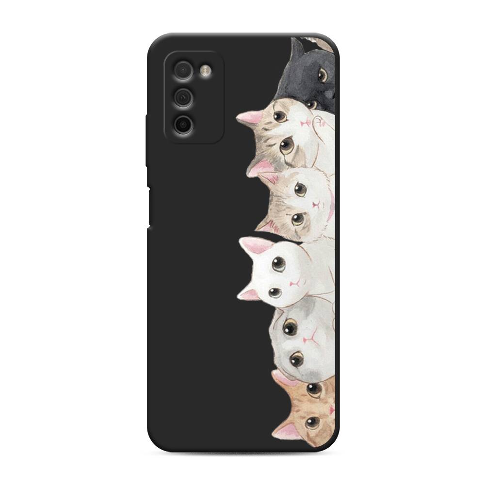 

Матовый силиконовый чехол "Котики" на Samsung Galaxy A03S, Котики