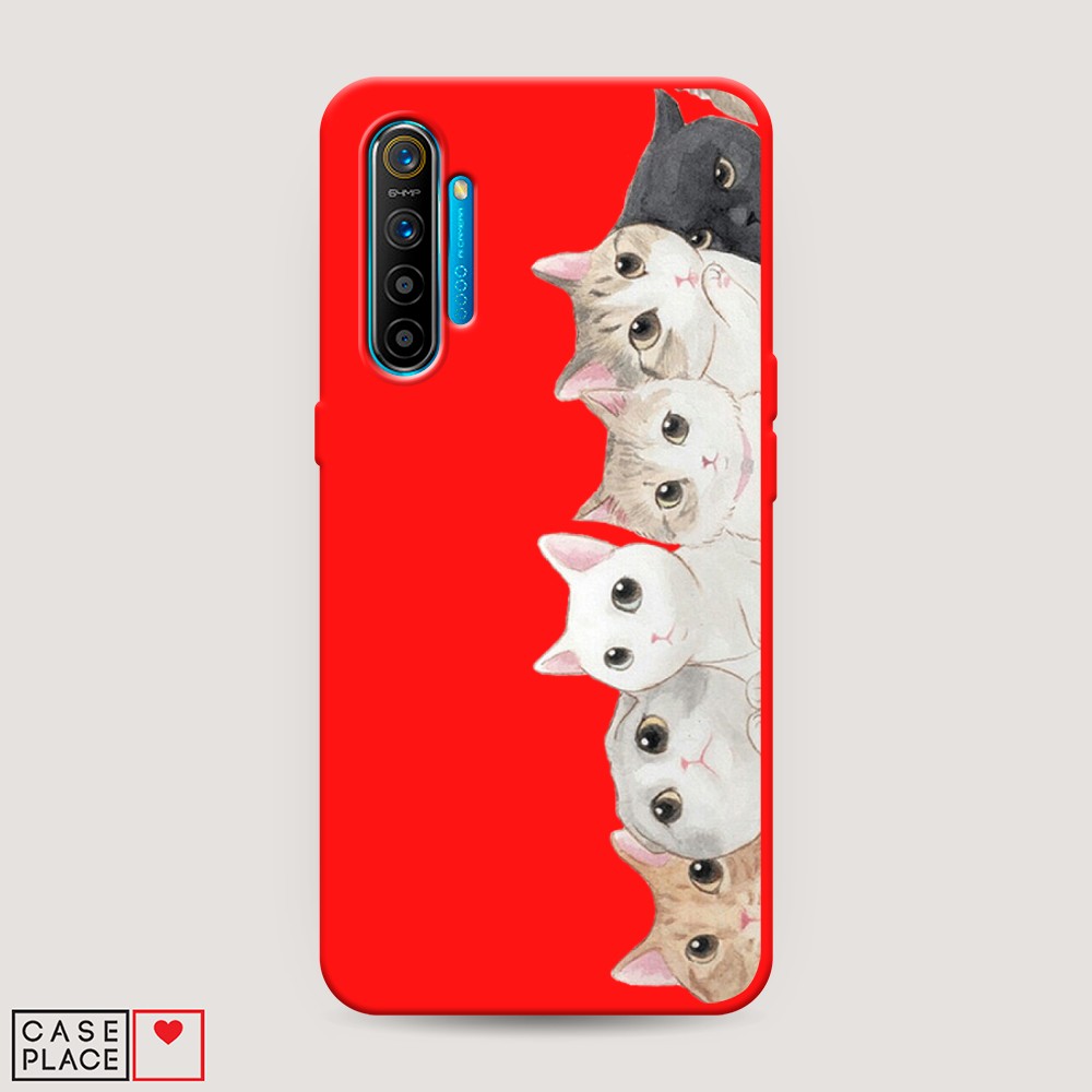 

Матовый силиконовый чехол "Котики" на Realme XT, Котики