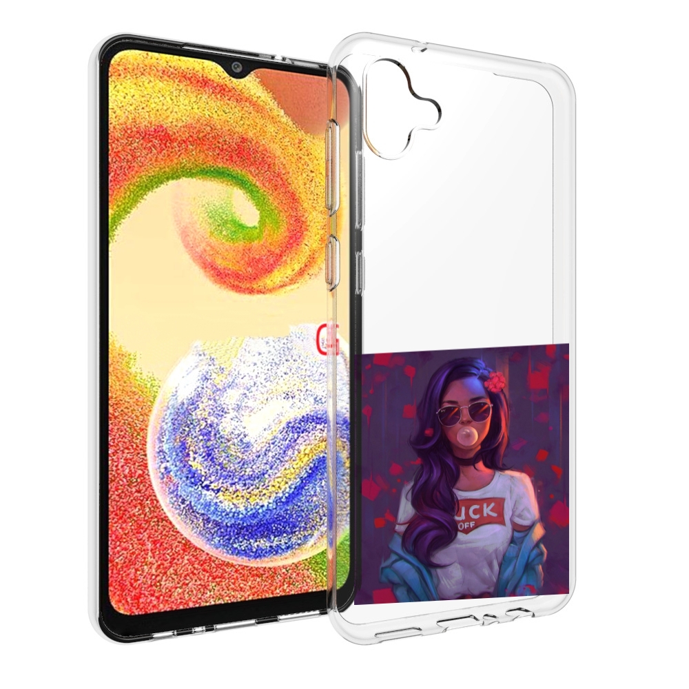 

Чехол MyPads девушка-с-жвачкой женской для Samsung Galaxy A04, Прозрачный, Tocco