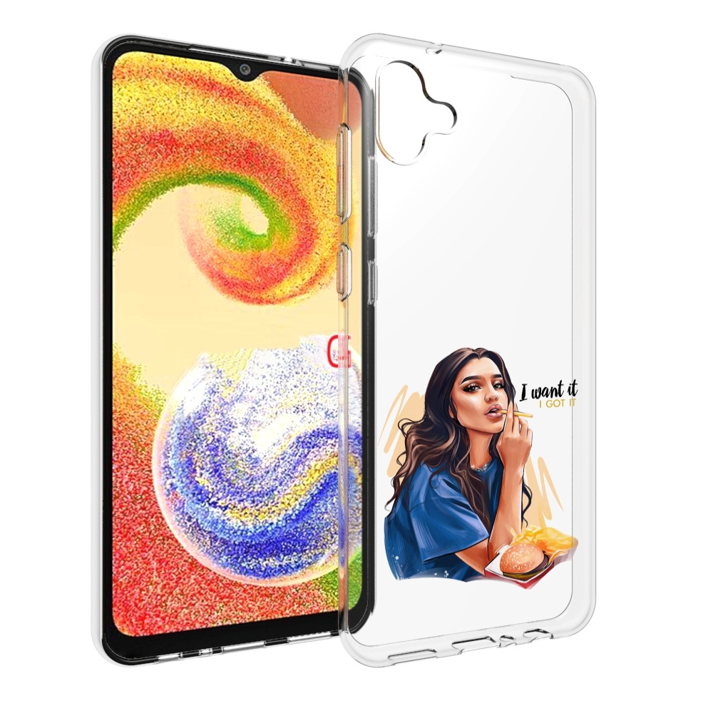 

Чехол MyPads девушка-с-едой-и-сигаретой женский для Samsung Galaxy A04, Прозрачный, Tocco