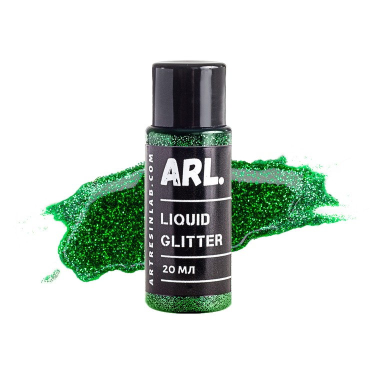 

Жидкие блестки на лаковой основе ARL.LIQUID GLITTER зеленые 20 мл, Art Resin LAB JG009