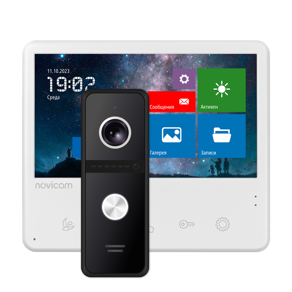 Комплект видеодомофона Novicam UNIT 7 FHD KIT для квартиры, дома и офиса, 4111