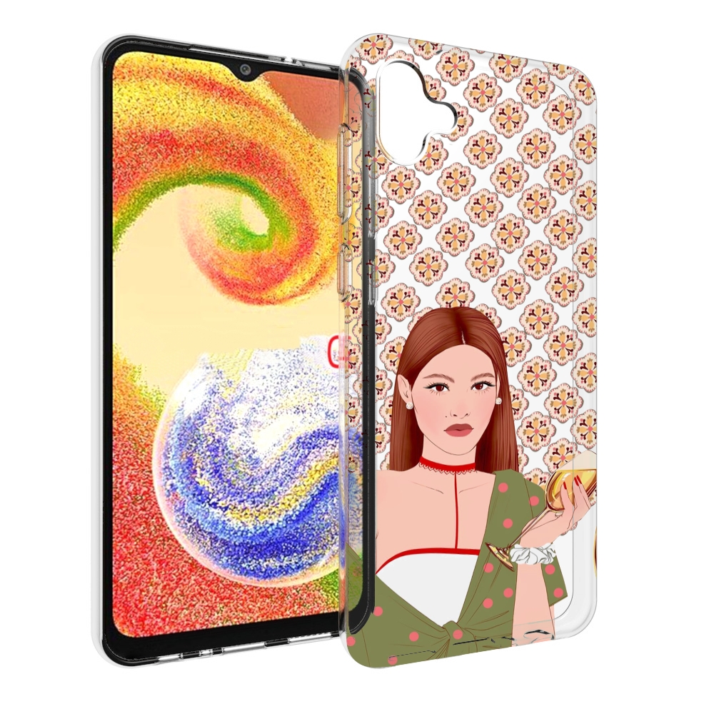 

Чехол MyPads девушка-с-вином-рисунок женский для Samsung Galaxy A04, Прозрачный, Tocco
