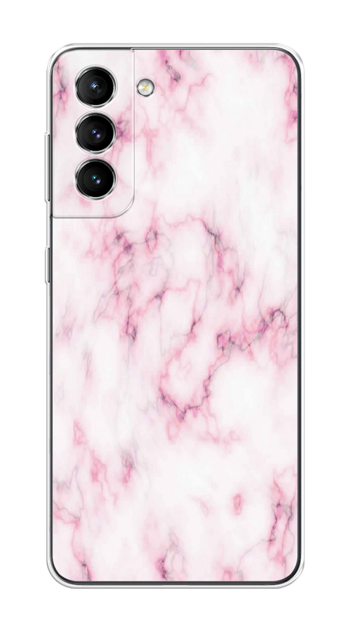 

Чехол на Samsung Galaxy S21 "Мрамор с розовым", Белый;розовый, 2101850-1
