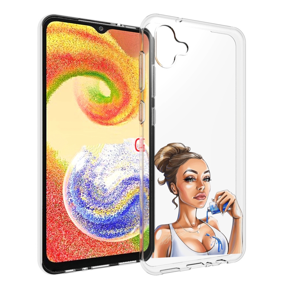 

Чехол MyPads девушка-пролила-краску женский для Samsung Galaxy A04, Прозрачный, Tocco