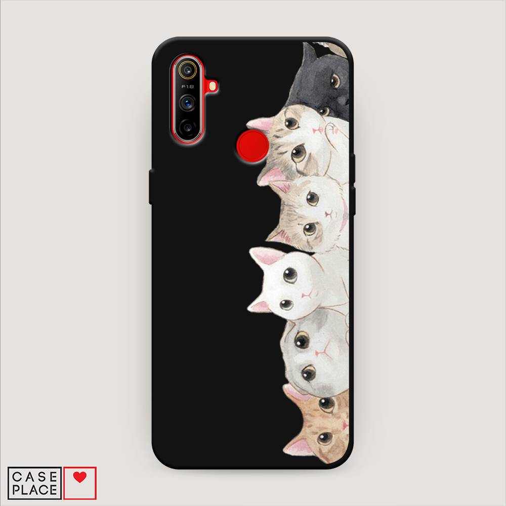 

Матовый силиконовый чехол "Котики" на Realme C3, Котики