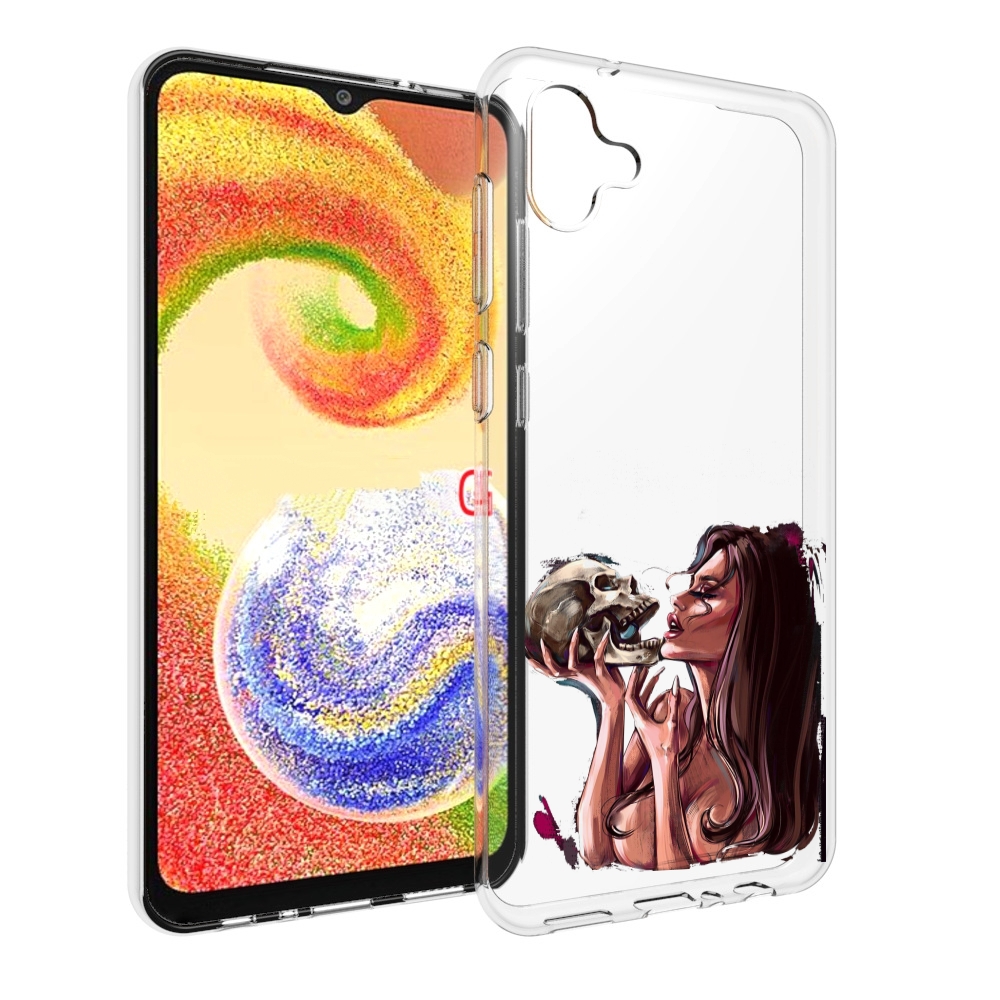 

Чехол MyPads девушка-модель-с-черепом для Samsung Galaxy A04, Прозрачный, Tocco