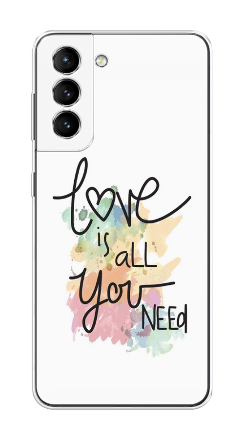 

Чехол на Samsung Galaxy S21 "Love is all you need", Белый;черный;зеленый, 2101850-1