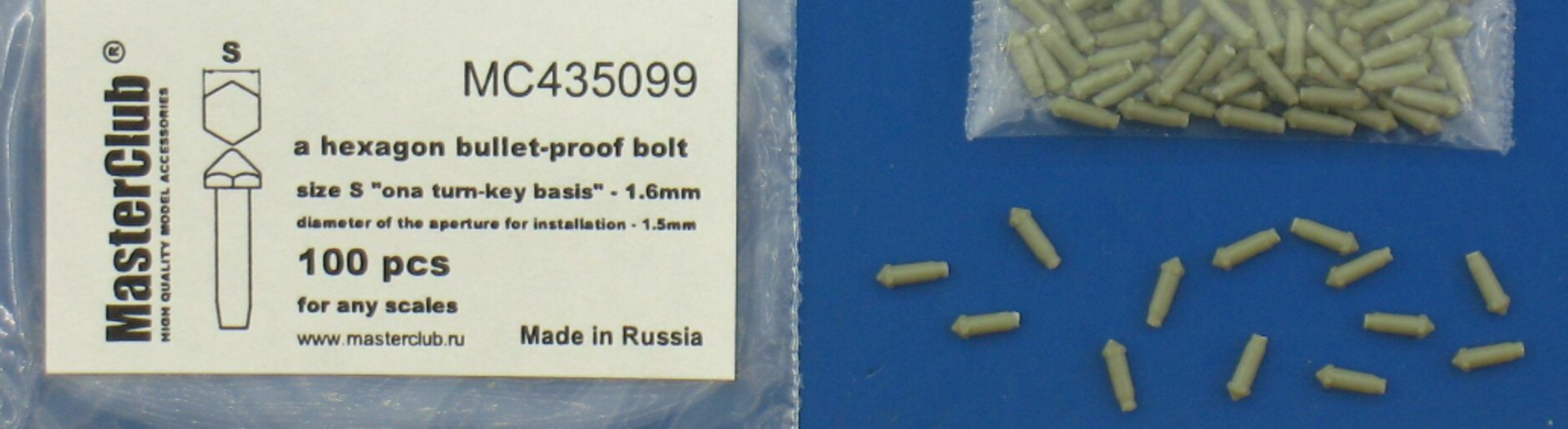 MC435099 противопульная головка болта, размер под ключ - 1.6mm; диаметр отверстия для монт