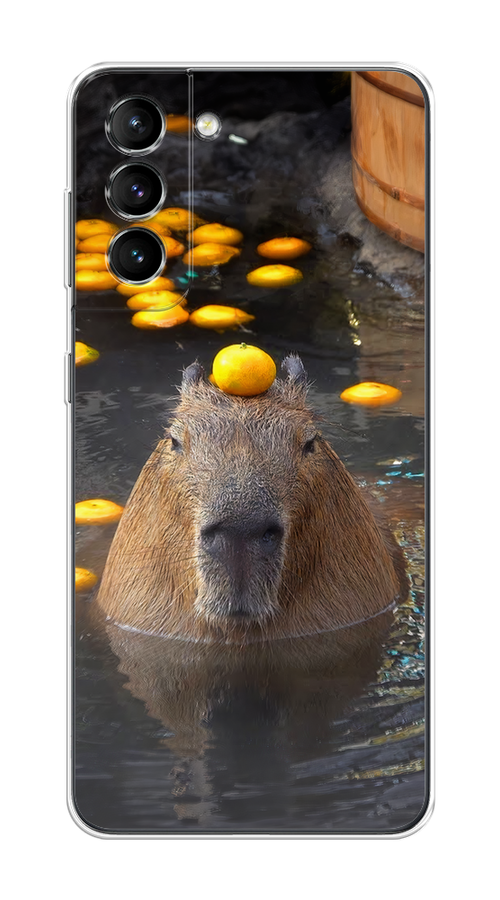 

Чехол на Samsung Galaxy S21 "Капибара отдыхает", Коричневый;оранжевый;серый, 2101850-1