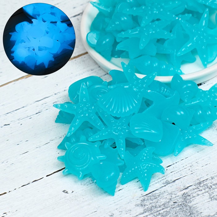 

Декоративные фигурки для аквариума Пижон Аква Морские обитатели, 3-5 см, 500 г, голубые