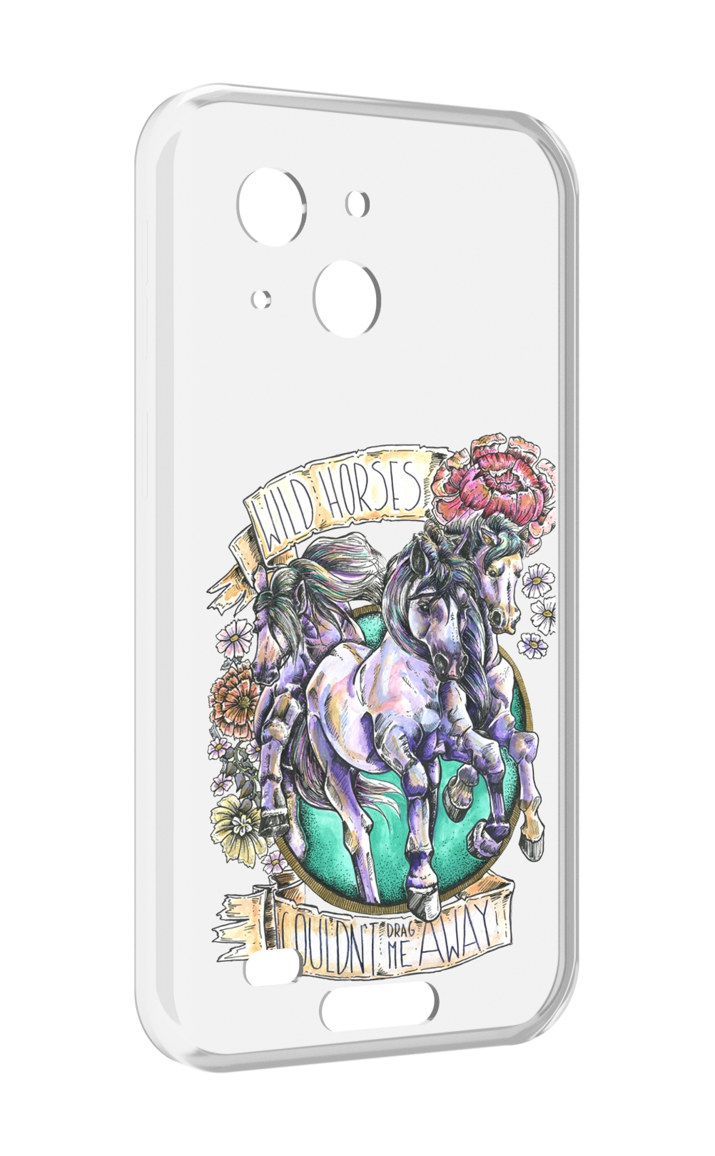 

Чехол MyPads рисунок коней в цветах для Oukitel WP20 / WP20 Pro, Прозрачный, Tocco