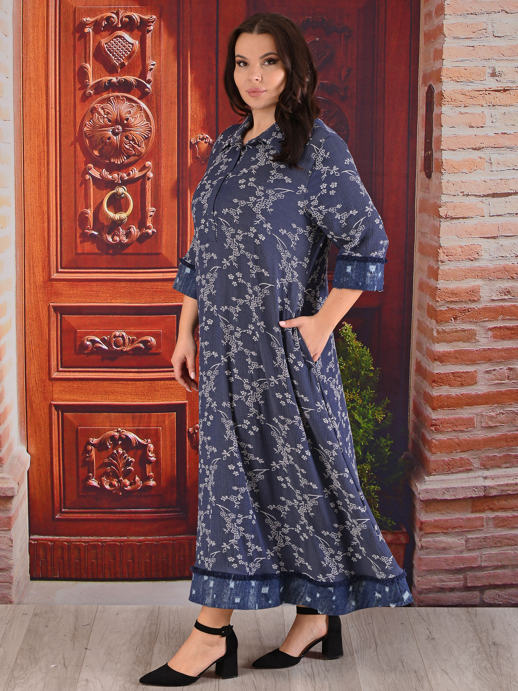 Платье женское DARKWIN DARK9820 синее 56-58 RU