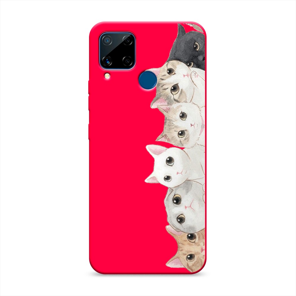 

Матовый силиконовый чехол "Котики" на Realme C15, Котики