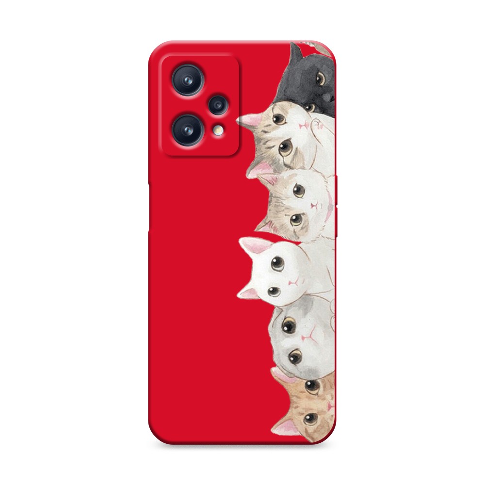 

Матовый силиконовый чехол "Котики" на Realme 9 Pro Plus, Котики
