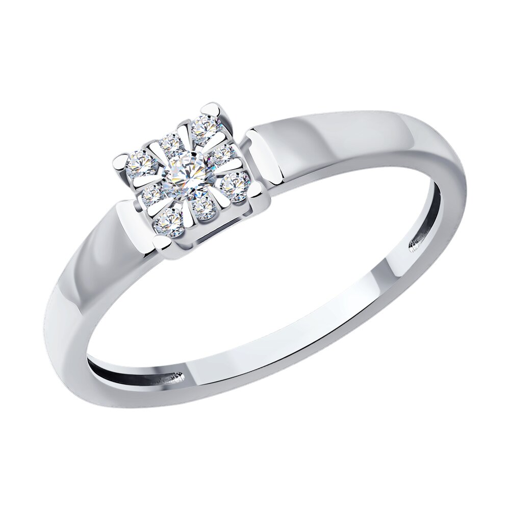

Кольцо из белого золота р. 17 SOKOLOV Diamonds 1012552-3, бриллиант, 1012552-3