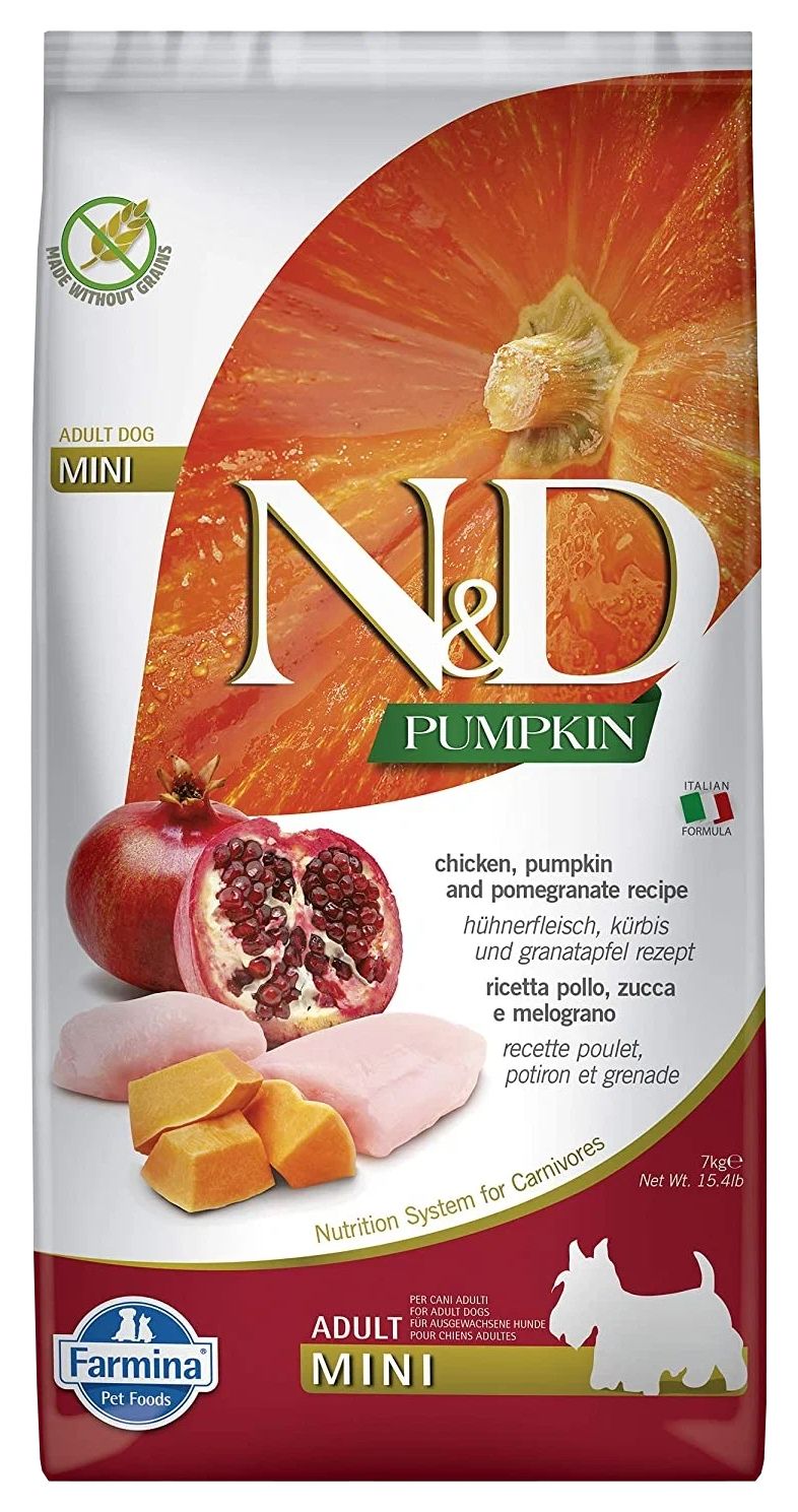 

FARMINA FARMINA DOG N&D GRAIN FREE PUMPKIN ADULT MINI CHICKEN & POMEGRANATE беззерновой дл