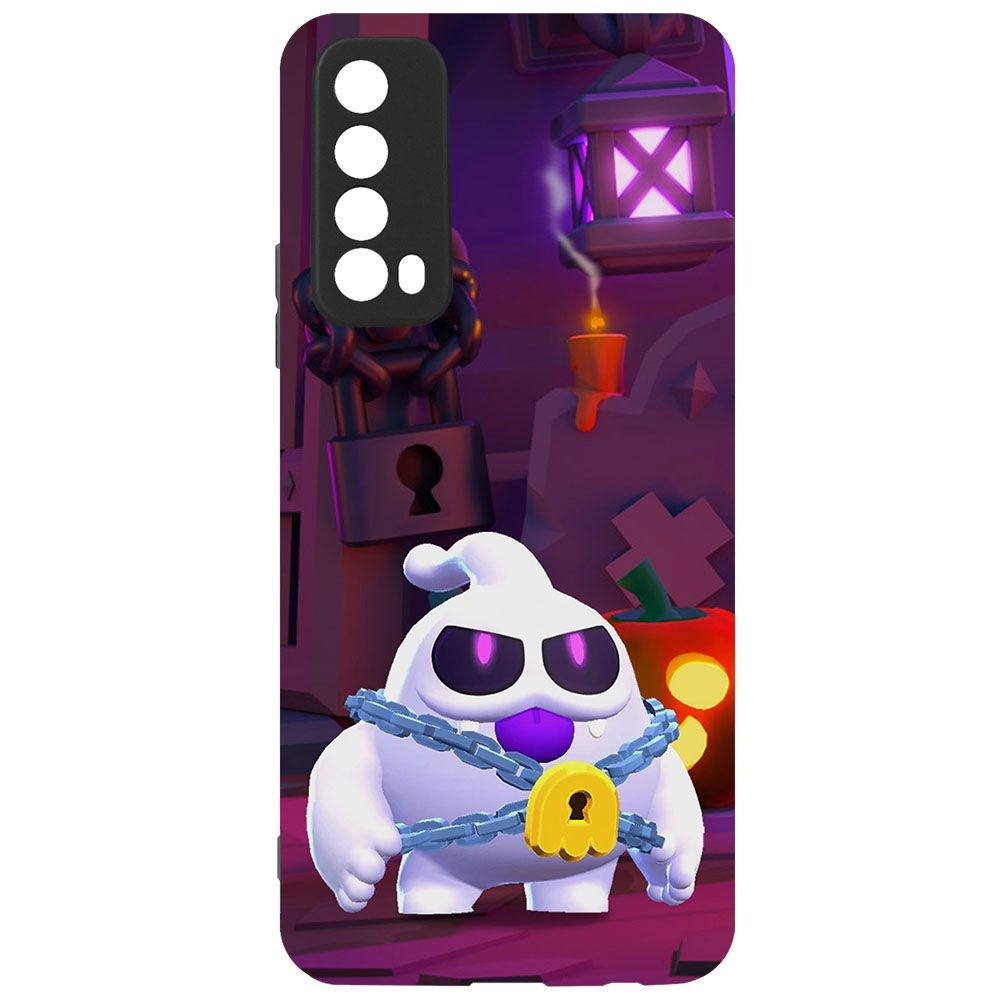 

Чехол-накладка Krutoff Brawl Stars - Призрак Скуик для Huawei P Smart (2021), Черный