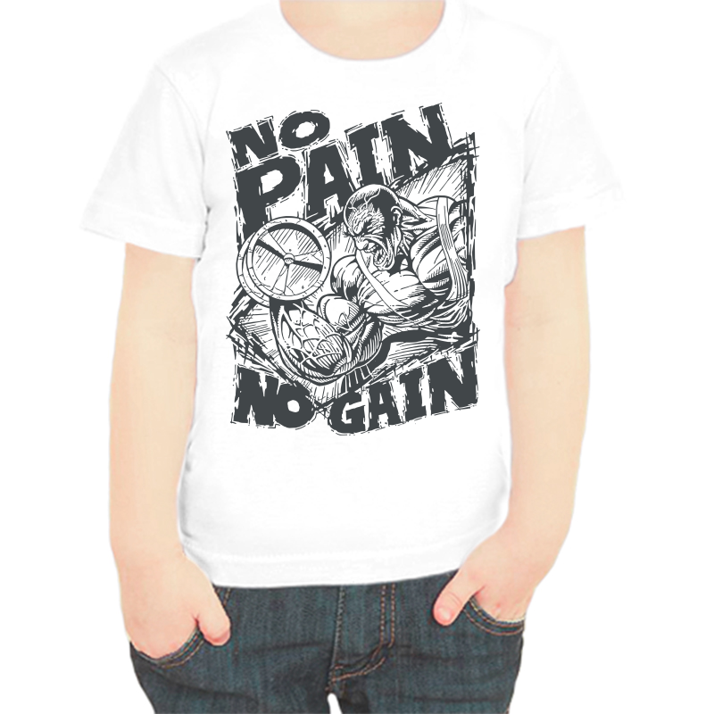 

Футболка мальчику белая 30 р-р no paig no gain 3, Белый, fdm_no_pain_no_gain_2