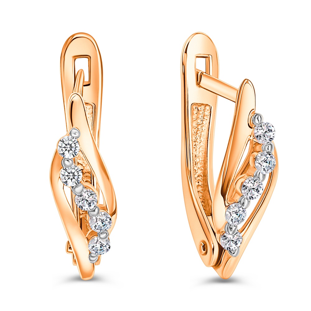 

Серьги из золота 585Gold 302007250, фианит, 302007250