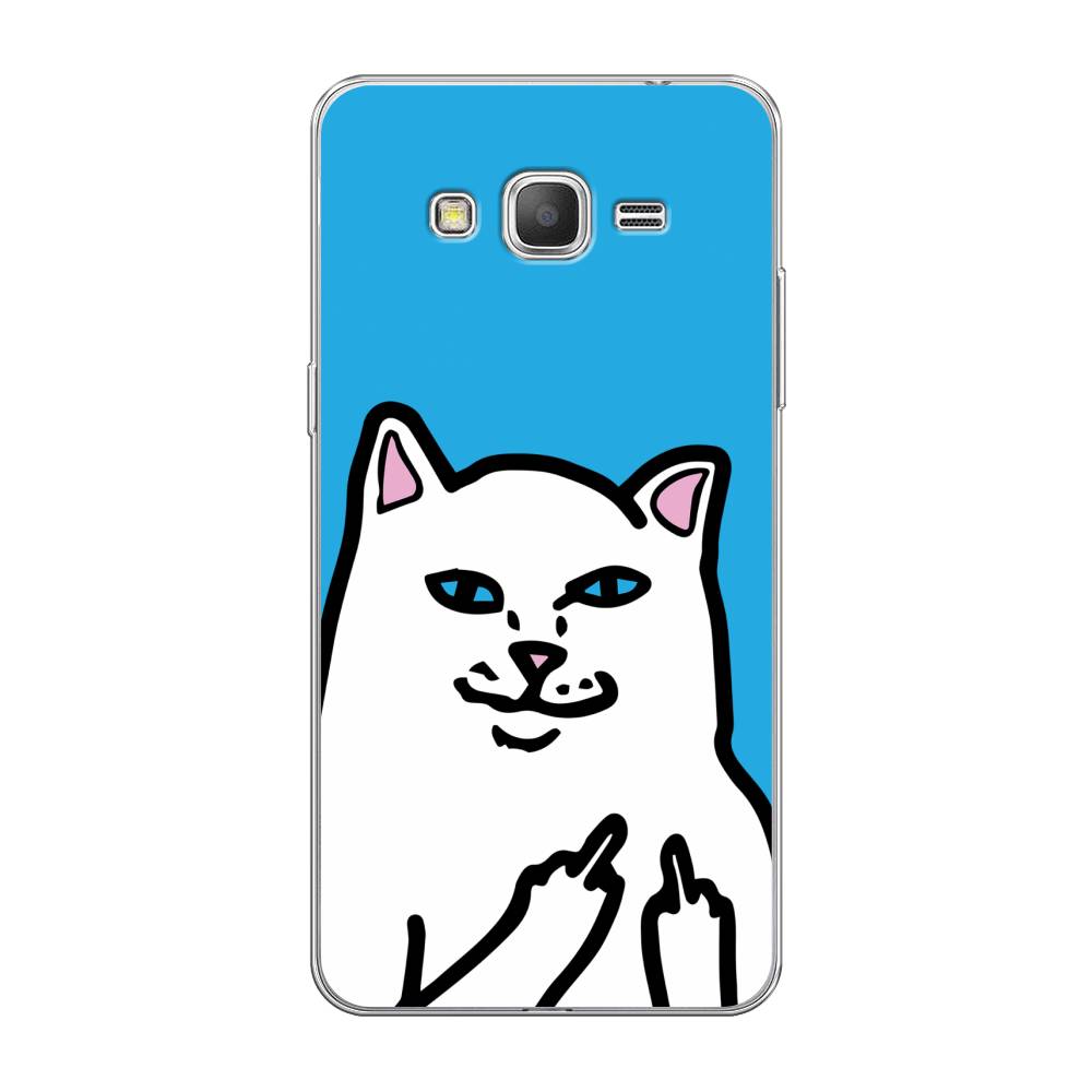

Чехол Awog на Samsung Galaxy Grand Prime / Самсунг Grand Prime "Кот жесть", Белый;голубой;черный, 21950-9