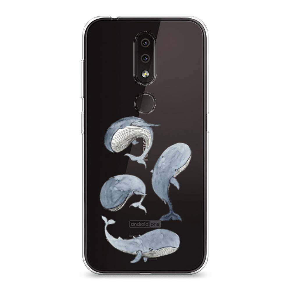 

Чехол Awog на Nokia 4.2 / Нокиа 4.2 "Киты", Белый;прозрачный;голубой, 122550-1