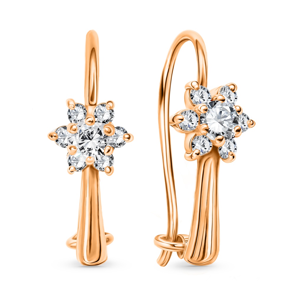

Серьги из золота 585Gold 302007229, фианит, 302007229