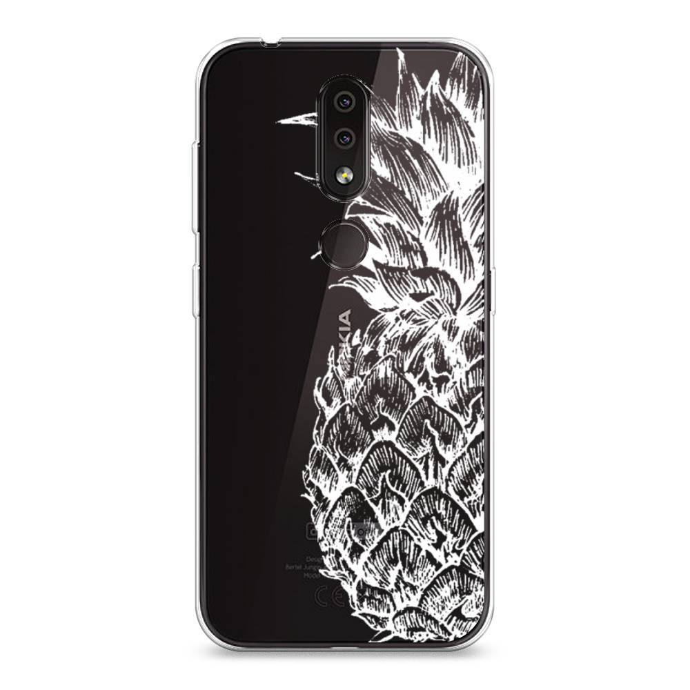 

Чехол Awog на Nokia 4.2 / Нокиа 4.2 "Ананас графика белая", Белый, 122550-10