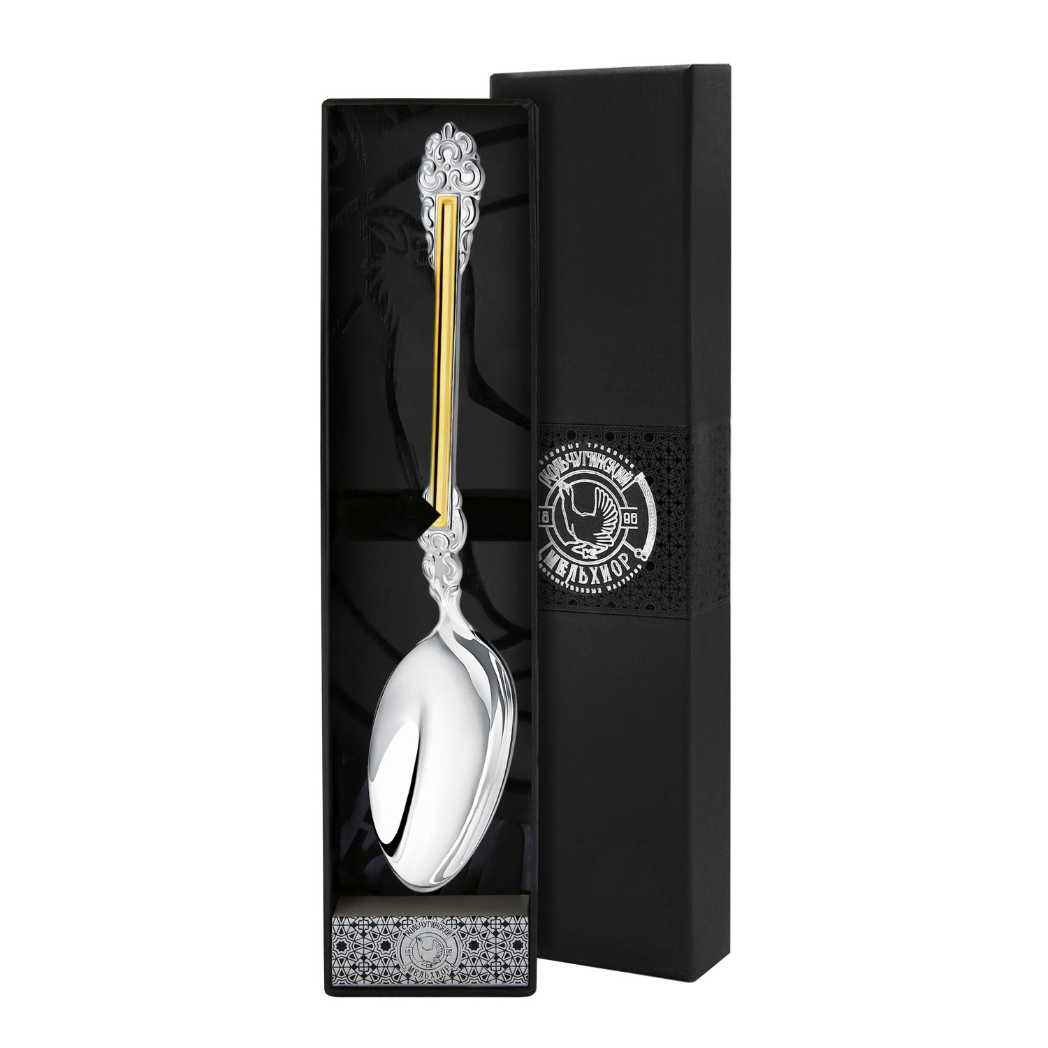 

Ложка столовая "Праздничный" посеребренная с частичной позолотой 1 пред. в футляре KSKM-С2