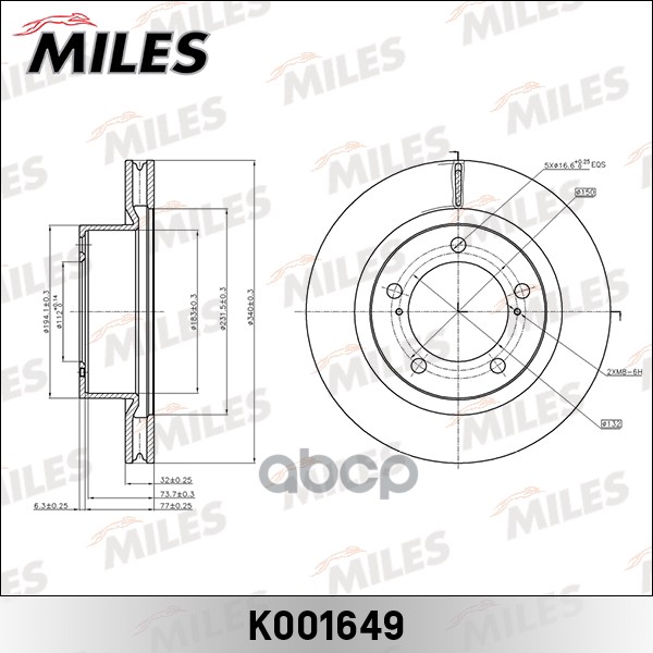 

Диск Тормозной Toyota Land Cruiser J200/Lexus Lx570 08- Передний Вент.d 340Мм. Miles K0016