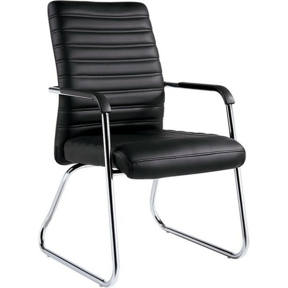 Конференц-кресло Easy Chair 806 черное, экокожа, металл хромированный 478409