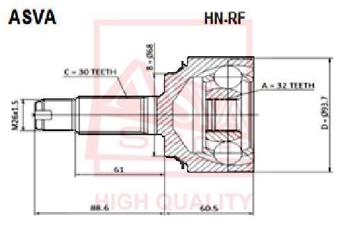 

Шрус Наружный 30Х69х32 ASVA HN-RF