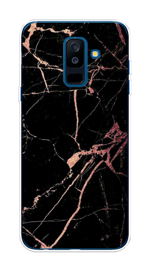 

Чехол Awog на Samsung Galaxy A6 + "Мрамор розовое золото", Черный;розовый, 26050-3