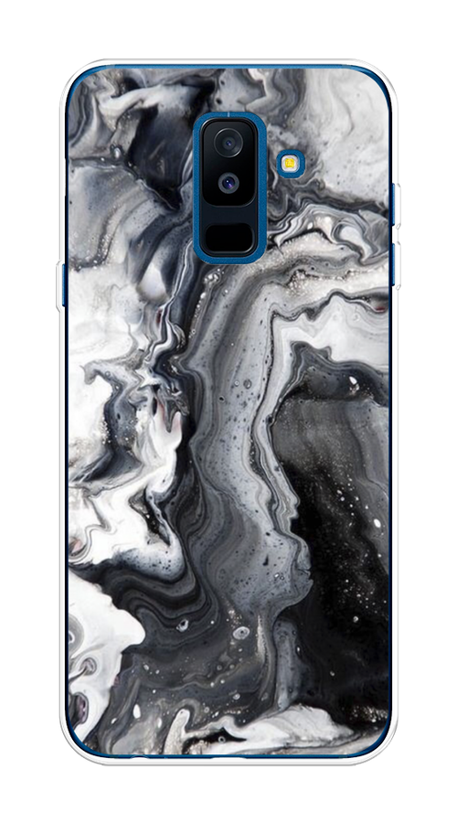 

Чехол Awog на Samsung Galaxy A6 + "Бело-черные сложные полосы", Серый;серебристый;белый, 26050-3