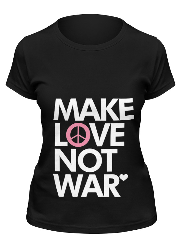 

Футболка женская Printio Make love not war черная L, Черный, Make love not war