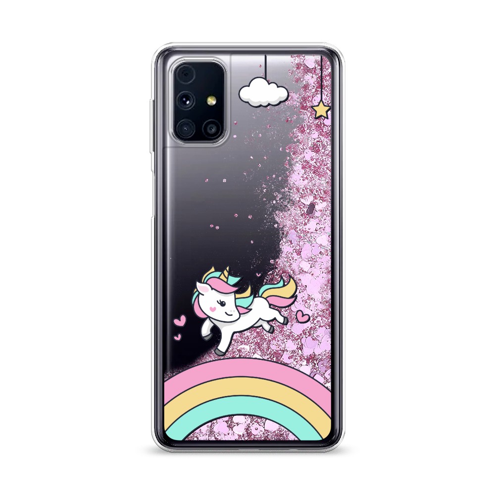 фото Жидкий чехол с блестками "щечки хаски" на samsung galaxy m31 awog