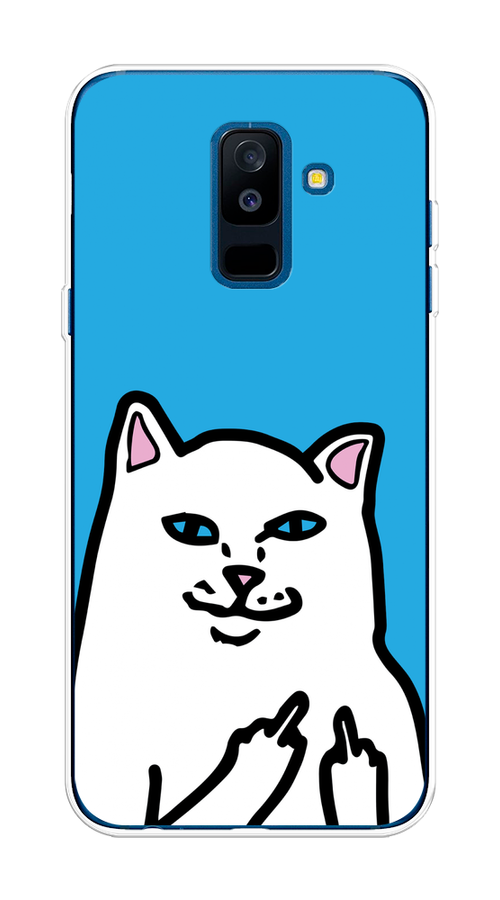 

Чехол Awog на Samsung Galaxy A6 + "Кот жесть", Белый;голубой;черный, 26050-9
