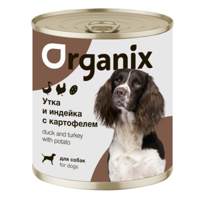 фото Консервы для собак organix утка, индейка, картофель, 9 шт по 750 г