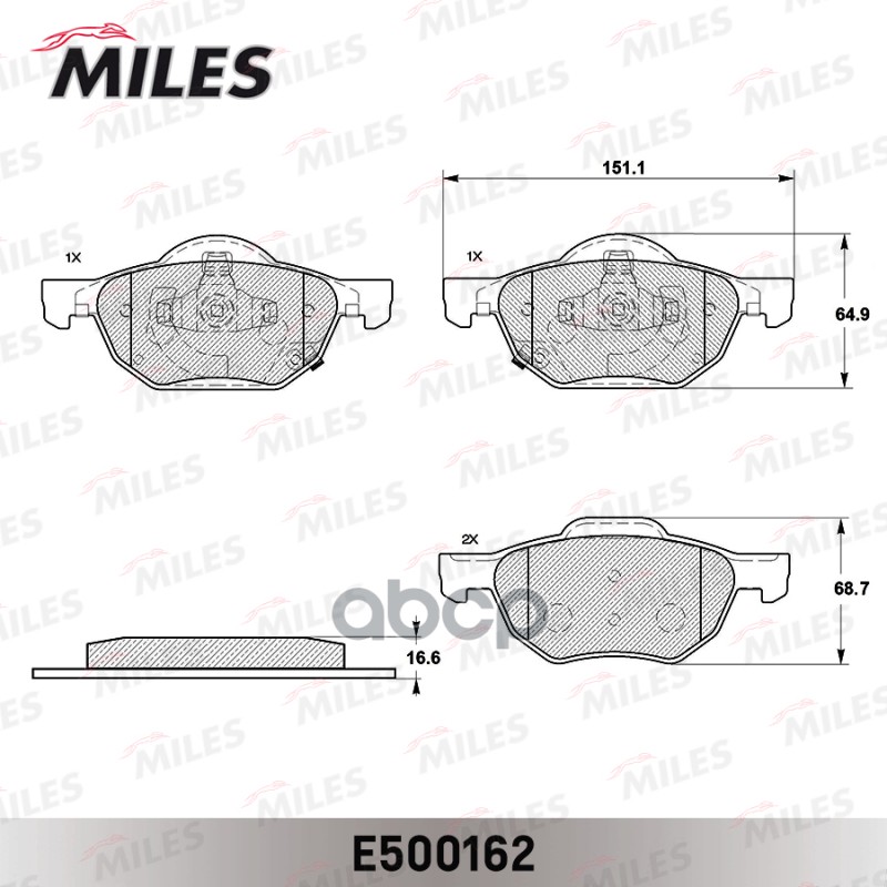 

Колодки Тормозные Honda Accord 2.0/2.2/2.4 03> Передние Ceramic Miles E500162