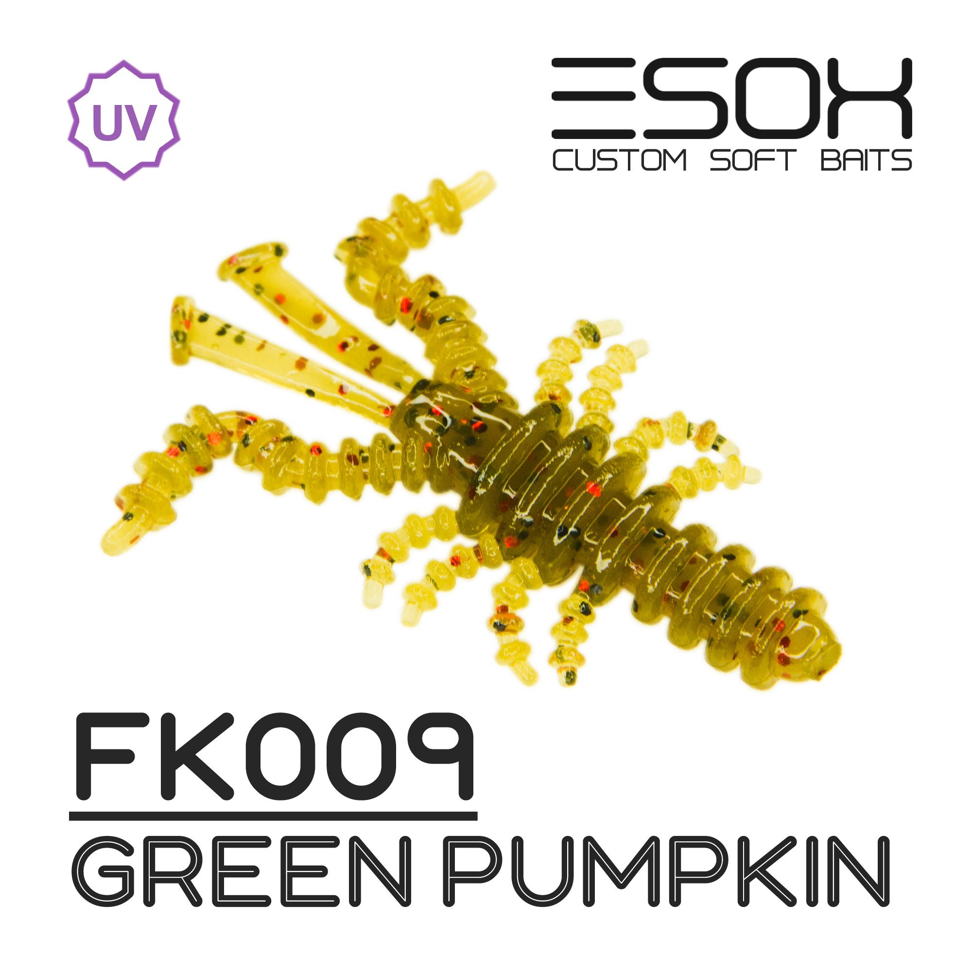 

Силиконовая приманка Esox Musya 35 мм цвет FK009 Green Pumpkin 9 шт, Musya