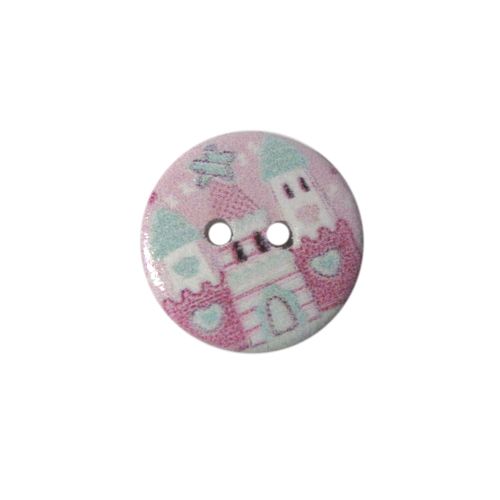 

Пуговица Орнамент 28L (18мм) 2 прокола, дерево (42 розовый, белый, бирюза), 100шт, 7712623