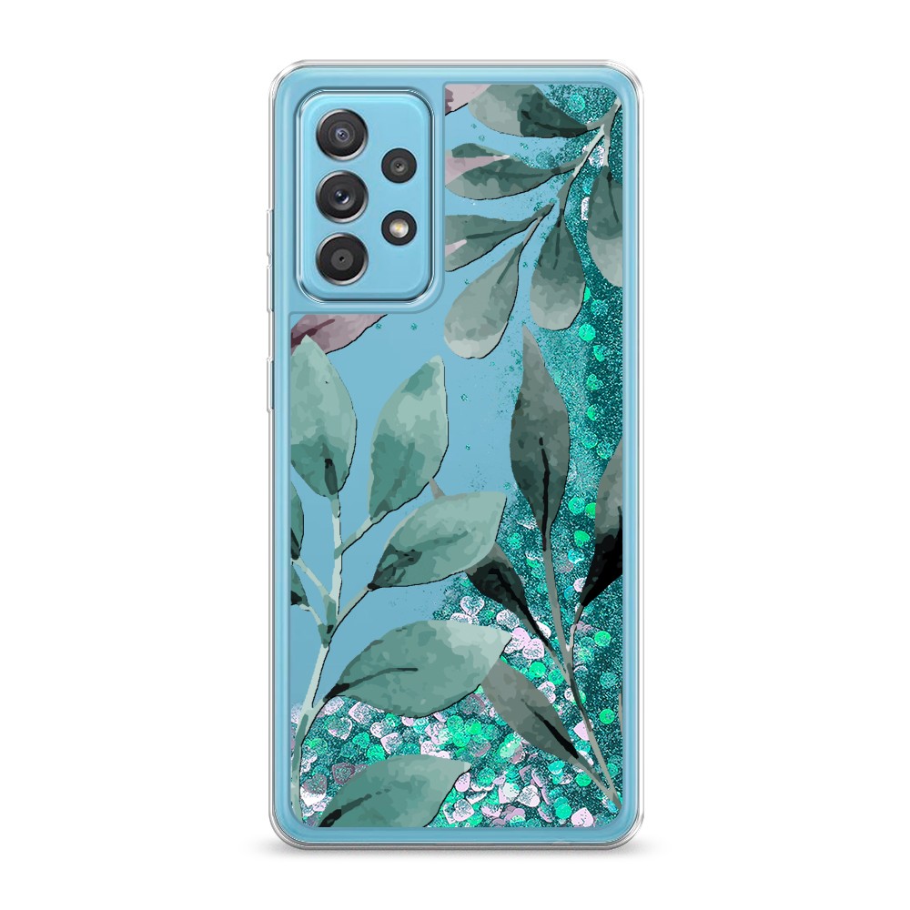 

Жидкий чехол с блестками "Листы цветов" на Samsung Galaxy A52s, 2106595-1