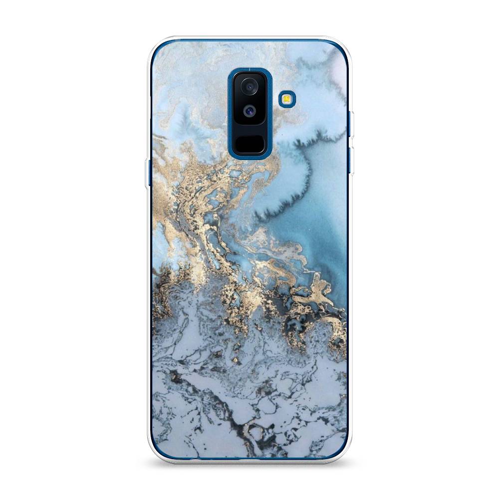 

Чехол Awog на Samsung Galaxy A6 + "Морозная лавина синяя", Серебристый, 26050-3