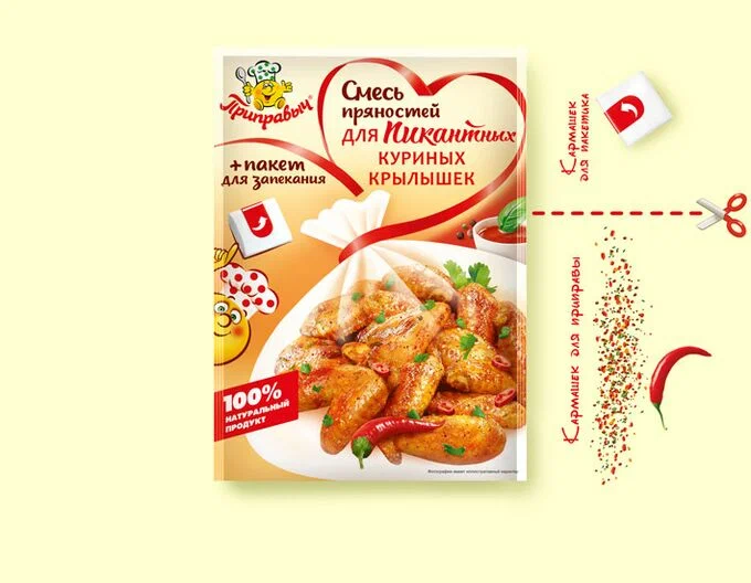 

Смесь пряностей для пикантных куриных крылышек Приправыч 30гр 3 штуки, смесь пряностей для запекания