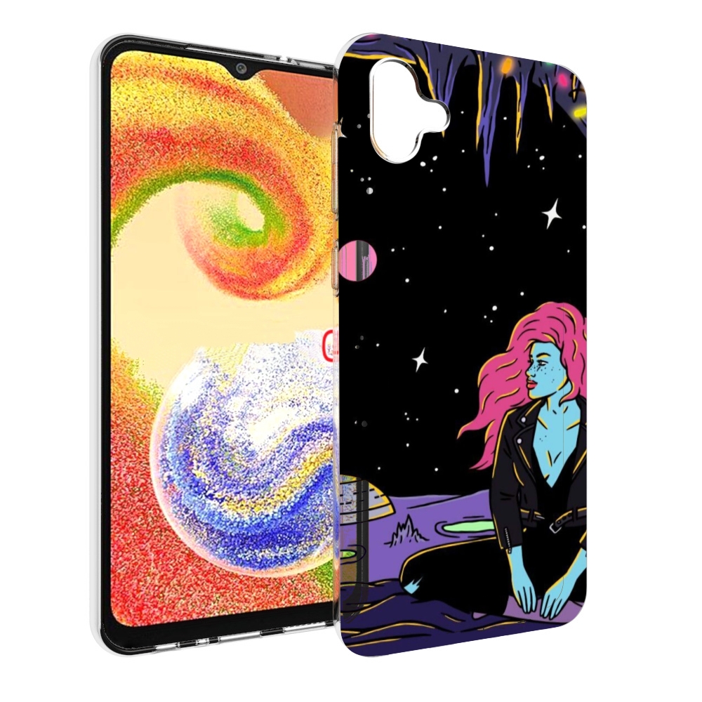 

Чехол MyPads девушка с красными волосами в космосе женский для Samsung Galaxy A04, Прозрачный, Tocco