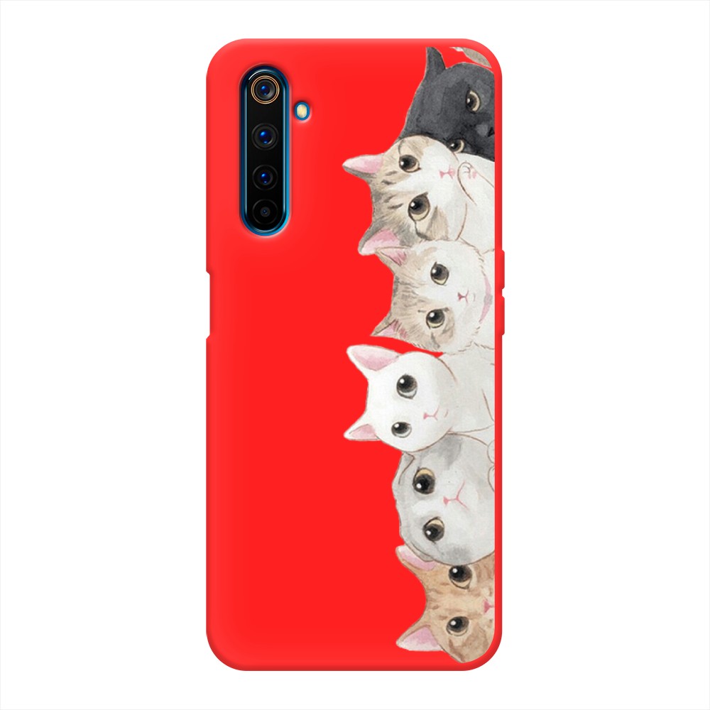 

Матовый силиконовый чехол "Котики" на Realme 6 Pro, Котики